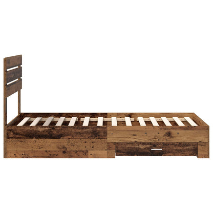 vidaXL Bed Frame with Drawer with Headboard Manual Engineered Wood
