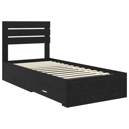vidaXL Bed Frame with Headboard Black Oak 90 x 200 cm Engineered Wood