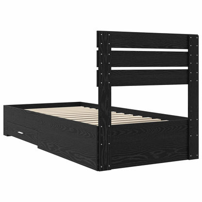 vidaXL Bed Frame with Headboard Black Oak 90 x 200 cm Engineered Wood