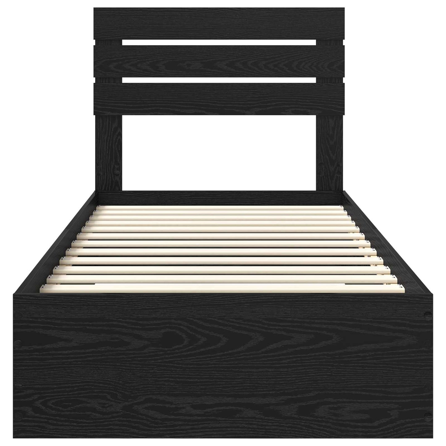 vidaXL Bed Frame with Headboard Black Oak 90 x 200 cm Engineered Wood