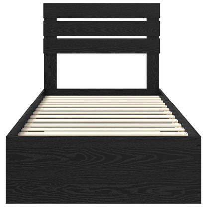 vidaXL Bed Frame with Headboard Black Oak 90 x 200 cm Engineered Wood
