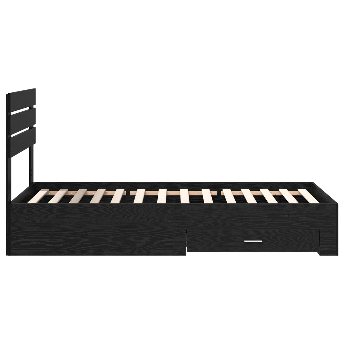 vidaXL Bed Frame with Headboard Black Oak 90 x 200 cm Engineered Wood