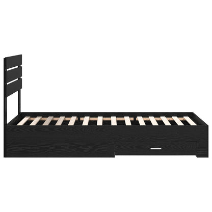 vidaXL Bed Frame with Headboard Black Oak 90 x 200 cm Engineered Wood