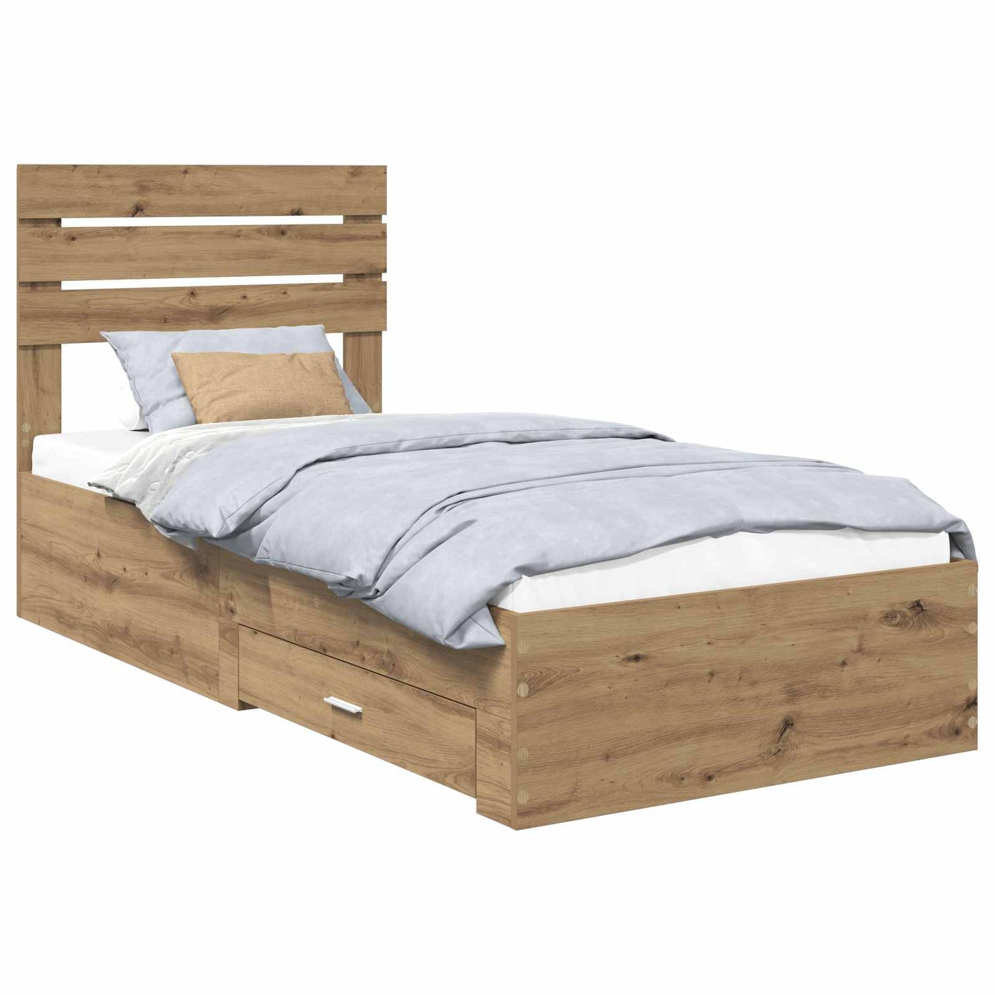 vidaXL Bed Frame with Drawer Artisan Oak 90 x 200 cm Engineered Wood