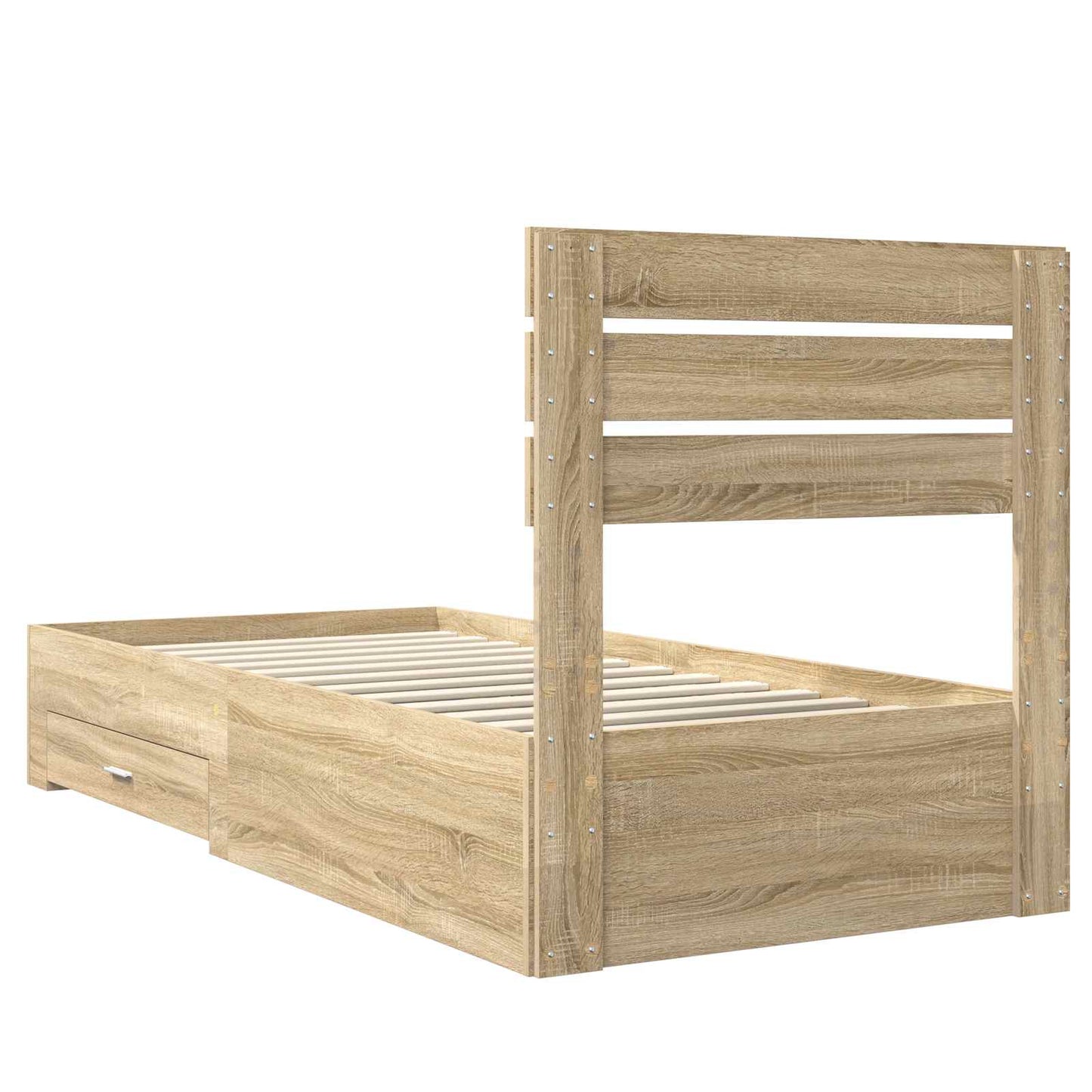 vidaXL Bed Frame with Headboard Sonoma Oak 90 x 190 cm Engineered Wood
