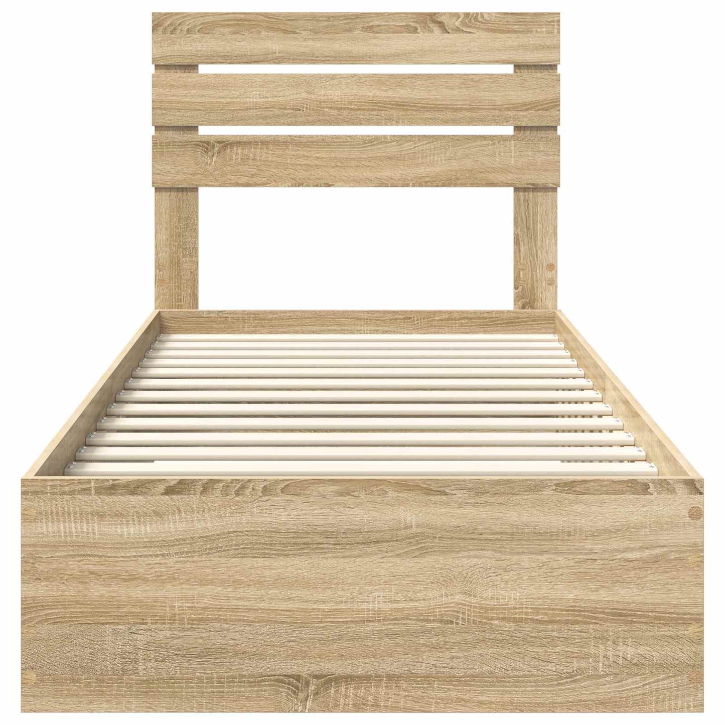 vidaXL Bed Frame with Headboard Sonoma Oak 90 x 190 cm Engineered Wood
