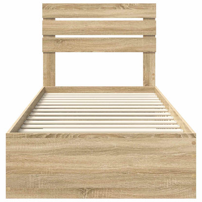 vidaXL Bed Frame with Headboard Sonoma Oak 90 x 190 cm Engineered Wood