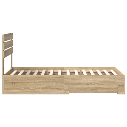 vidaXL Bed Frame with Headboard Sonoma Oak 90 x 190 cm Engineered Wood