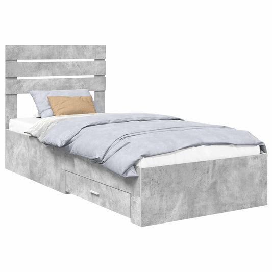 vidaXL Bed Frame with Drawer with Headboard Manual Engineered Wood