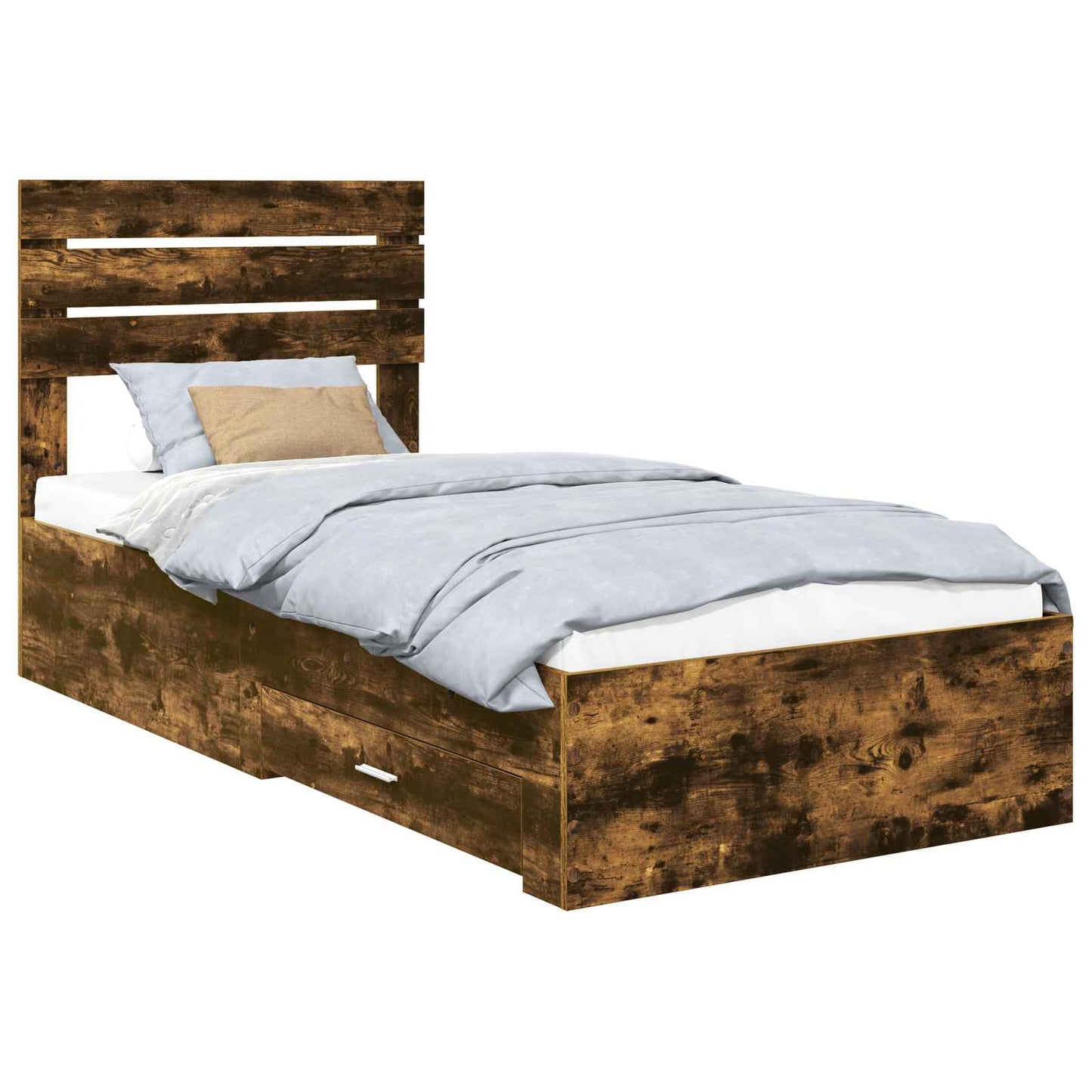 vidaXL Bed Frame with Drawer with Headboard Manual Engineered Wood