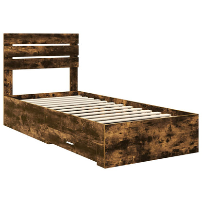 vidaXL Bed Frame with Drawer with Headboard Manual Engineered Wood