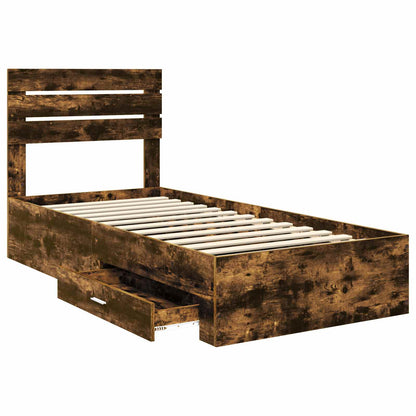 vidaXL Bed Frame with Drawer with Headboard Manual Engineered Wood