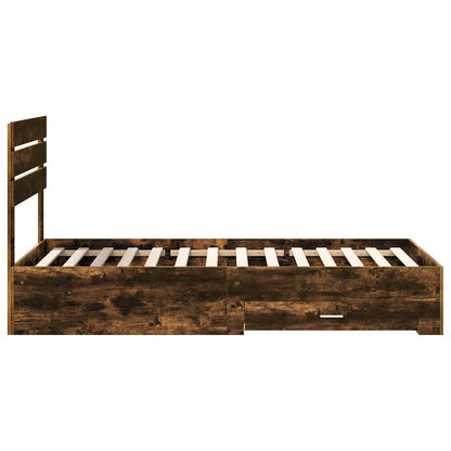 vidaXL Bed Frame with Drawer with Headboard Manual Engineered Wood