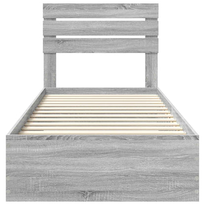 vidaXL Bed Frame with Drawer with Headboard Manual Engineered Wood