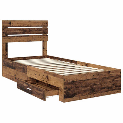 vidaXL Bed Frame with Drawer with Headboard Manual Engineered Wood