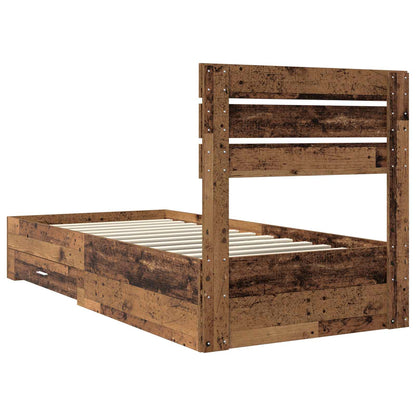 vidaXL Bed Frame with Drawer with Headboard Manual Engineered Wood