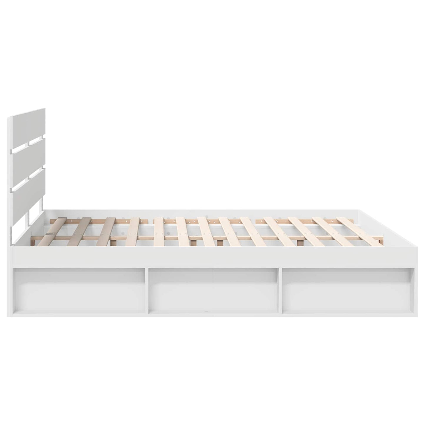 vidaXL Bed Frame with Headboard White 200 x 200 cm Solid Pine Wood