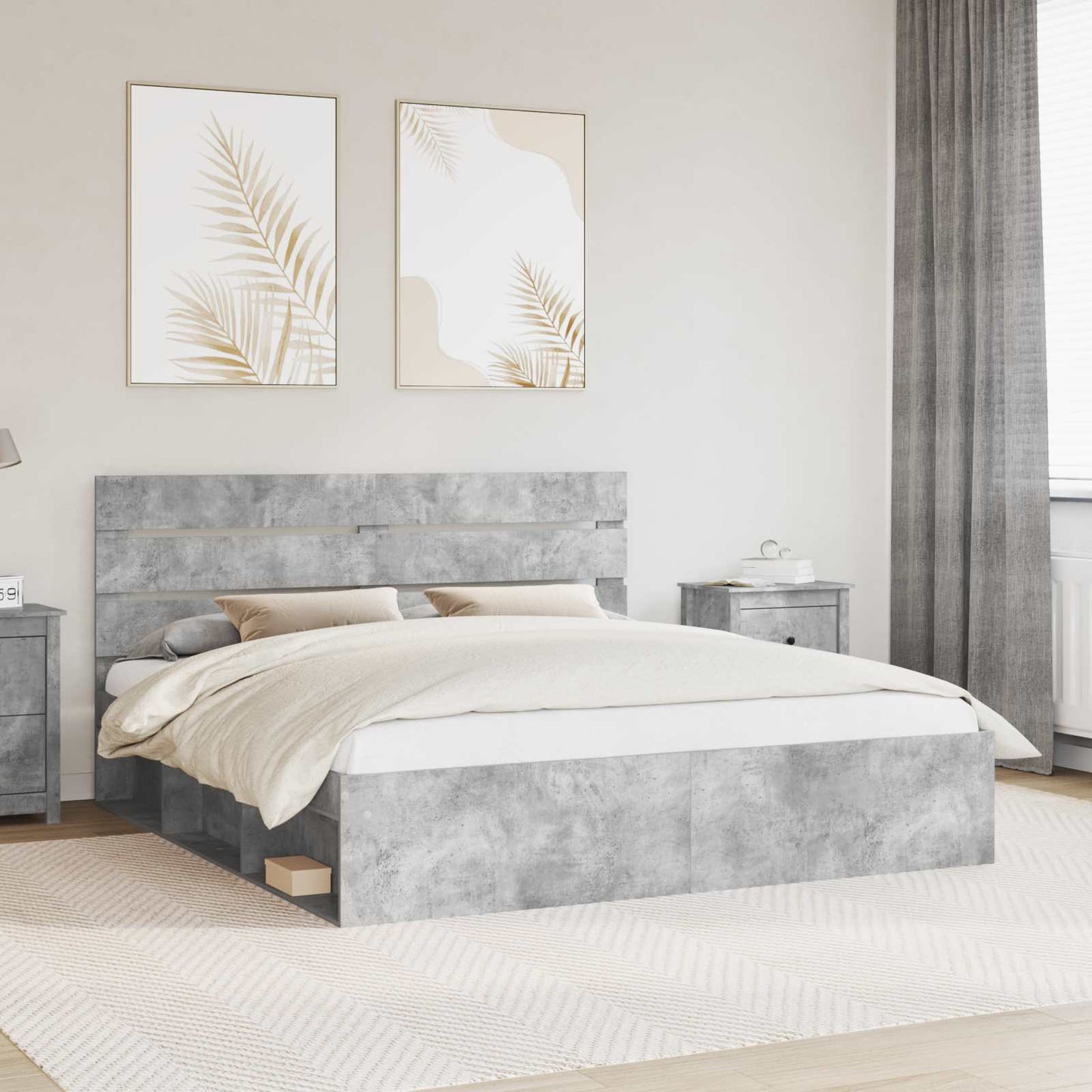 vidaXL Bed Frame with Headboard Concerte 180 x 200 cm Solid Pine Wood