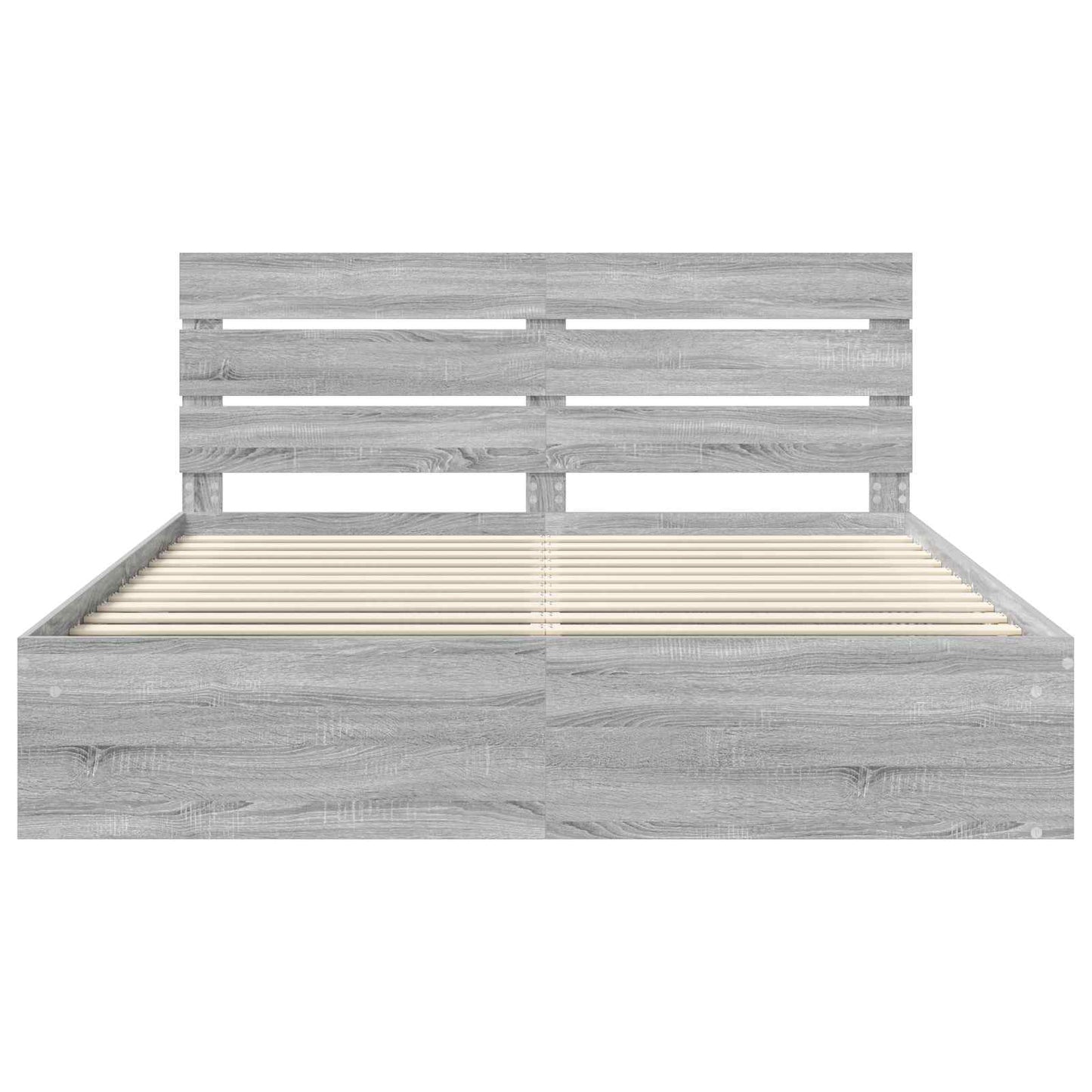 vidaXL Bed Frame Grey Sonoma 180 x 200 cm Solid Pine Wood