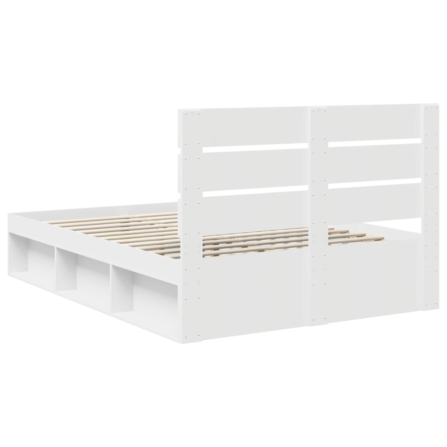 vidaXL Bed Frame with Headboard White 160 x 200 cm Solid Pine Wood