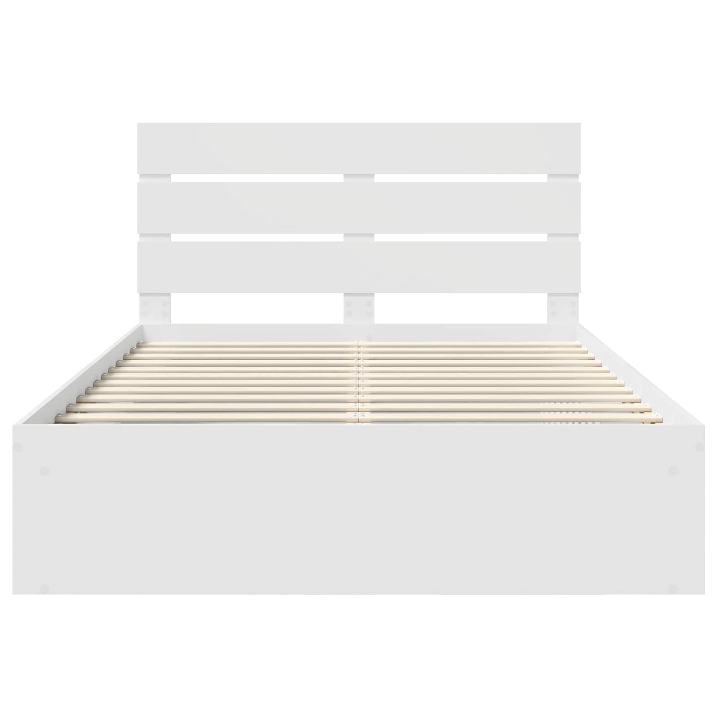vidaXL Bed Frame with Headboard White 160 x 200 cm Solid Pine Wood
