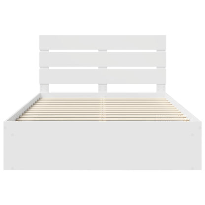 vidaXL Bed Frame with Headboard White 160 x 200 cm Solid Pine Wood