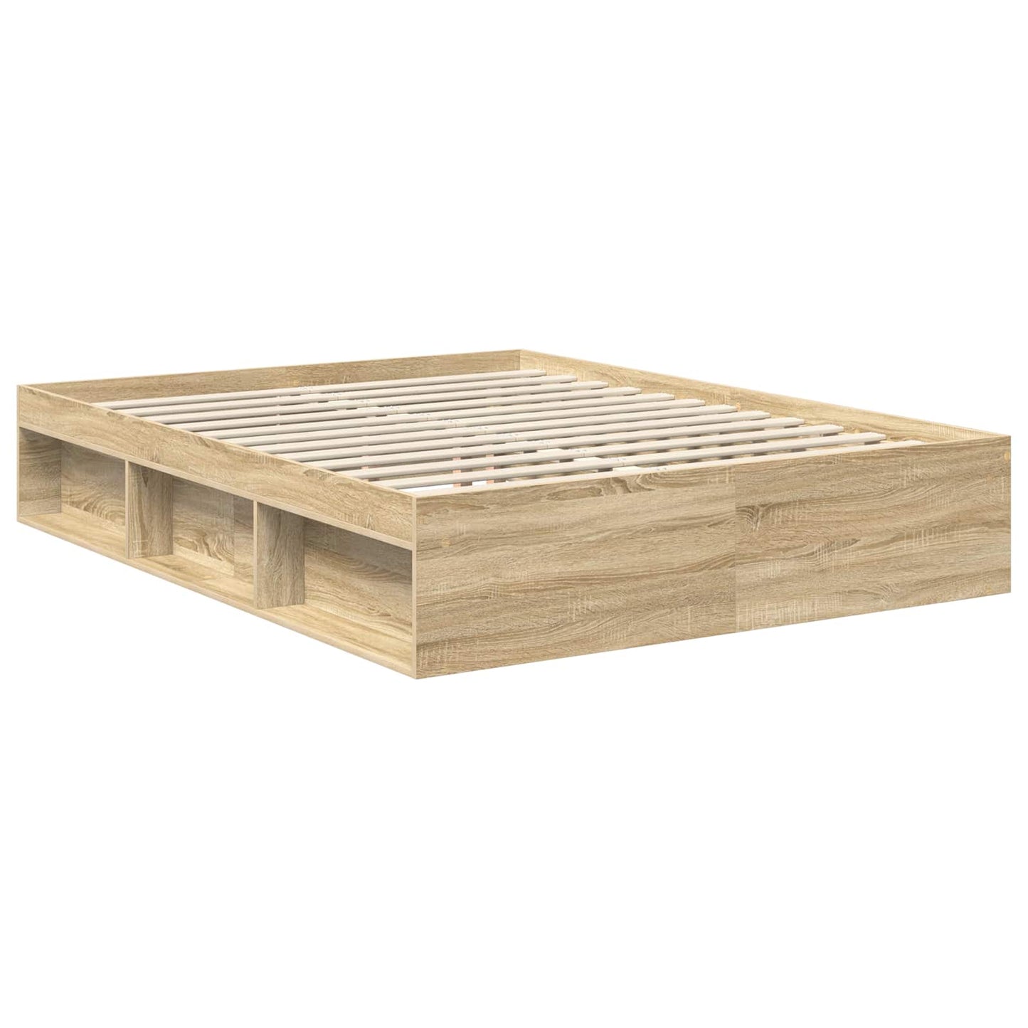 vidaXL Bed Frame Sonoma Oak 150 x 200 cm Solid Pine Wood