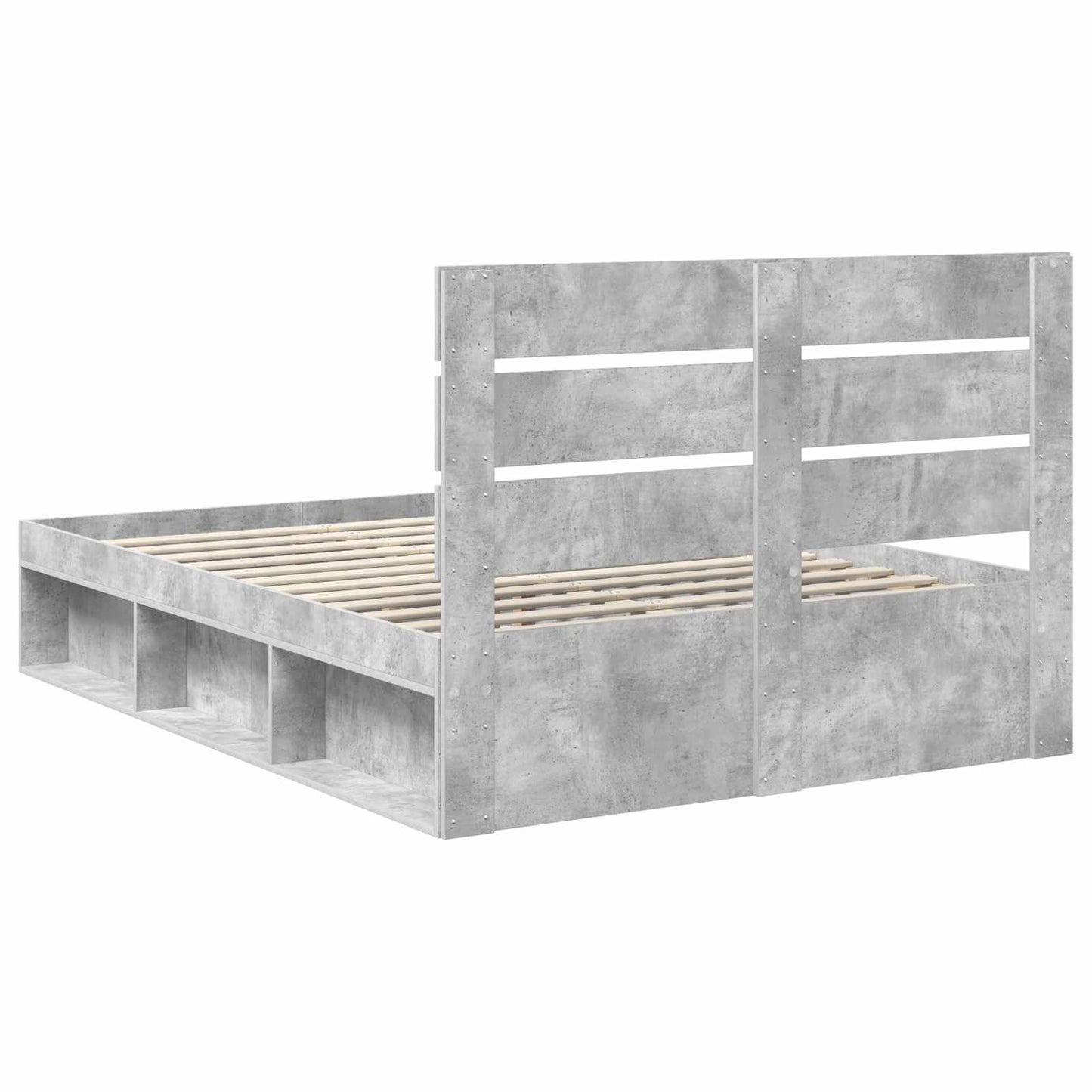 vidaXL Bed Frame Concerte Grey 150 x 200 cm Solid Pine Wood