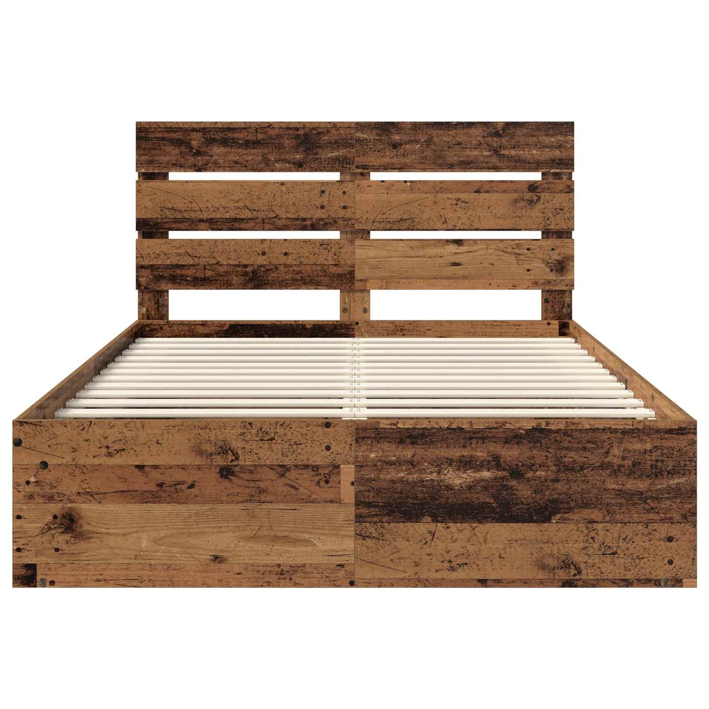 vidaXL Bed Frame with Headboard Old Wood 150 x 200 cm Solid Pine Wood