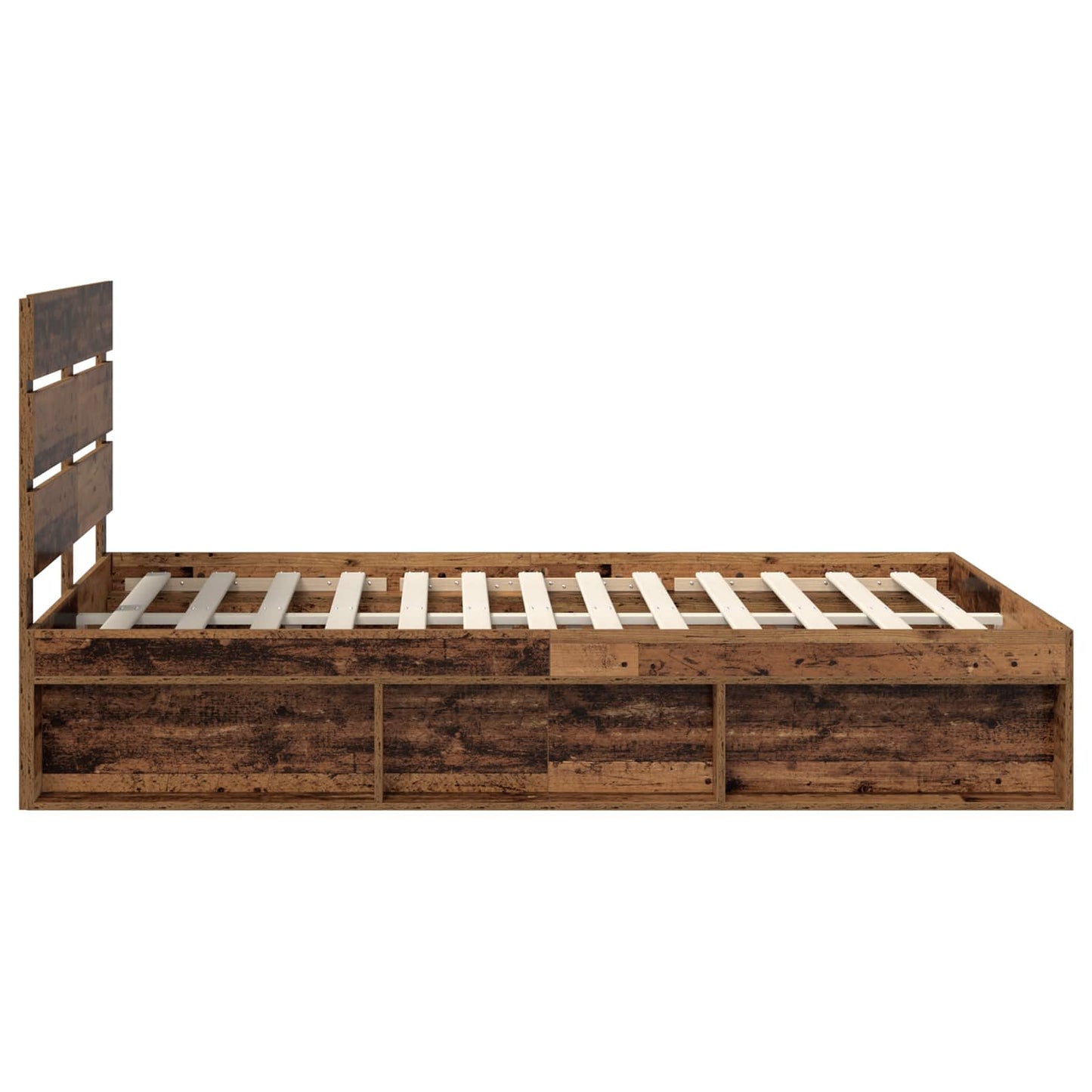 vidaXL Bed Frame with Headboard Old Wood 150 x 200 cm Solid Pine Wood