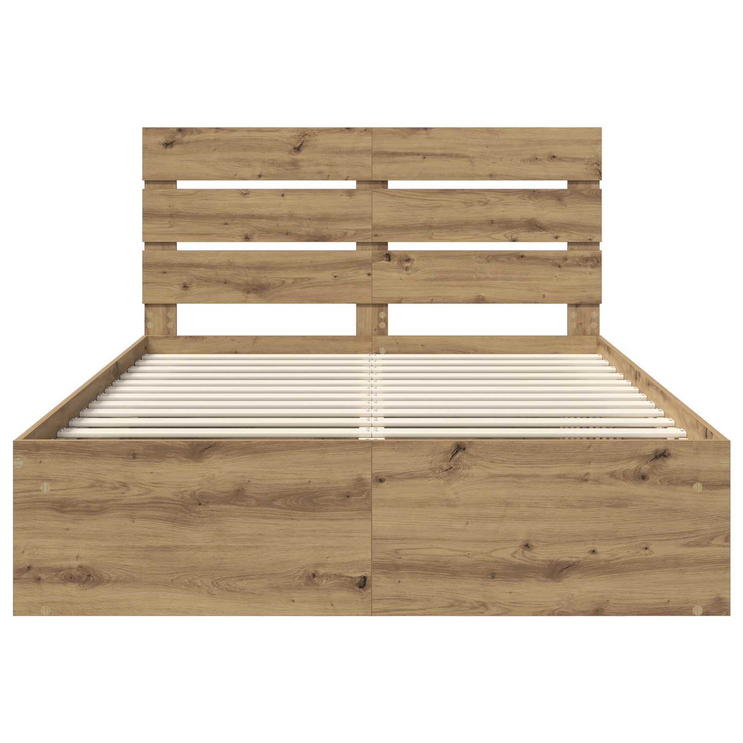 vidaXL Bed Frame Artisian Oak 140 x 200 cm Solid Pine Wood