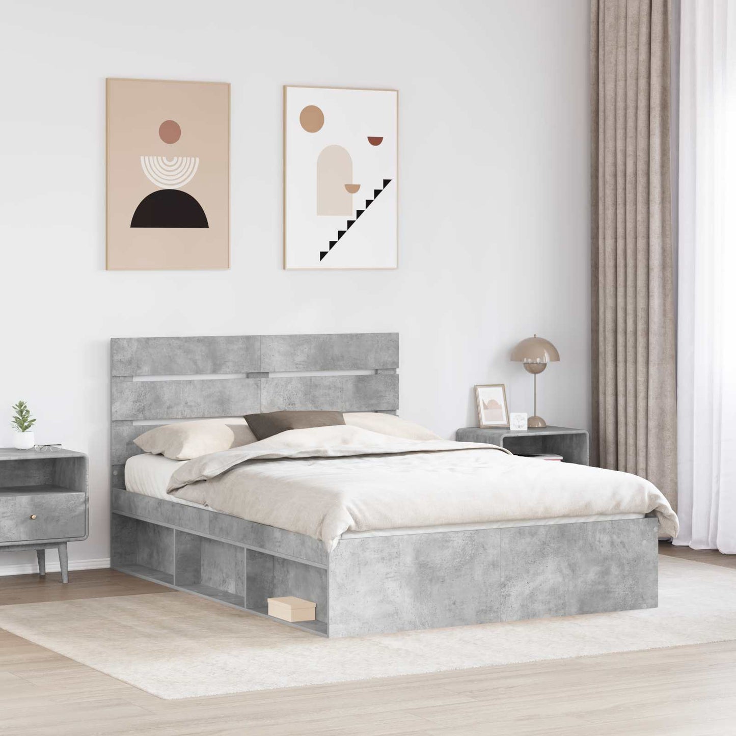 vidaXL Bed Frame with Headboard Concerte 140 x 190 cm Solid Pine Wood