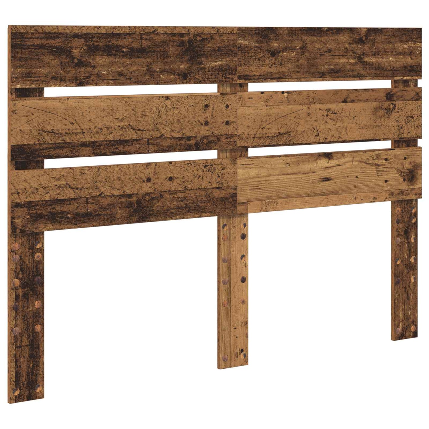 vidaXL Bed Frame with Headboard Old Wood 140 x 190 cm Solid Pine Wood
