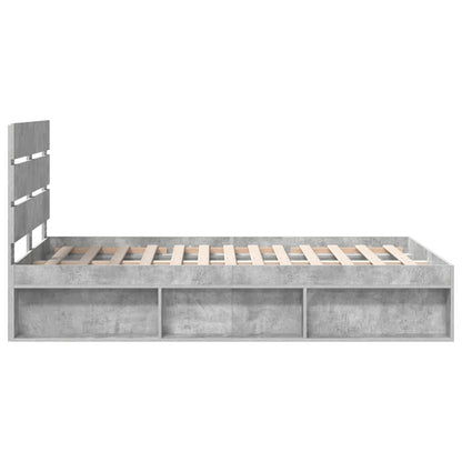 vidaXL Bed Frame Concerte Grey 135 x 190 cm Solid Pine Wood