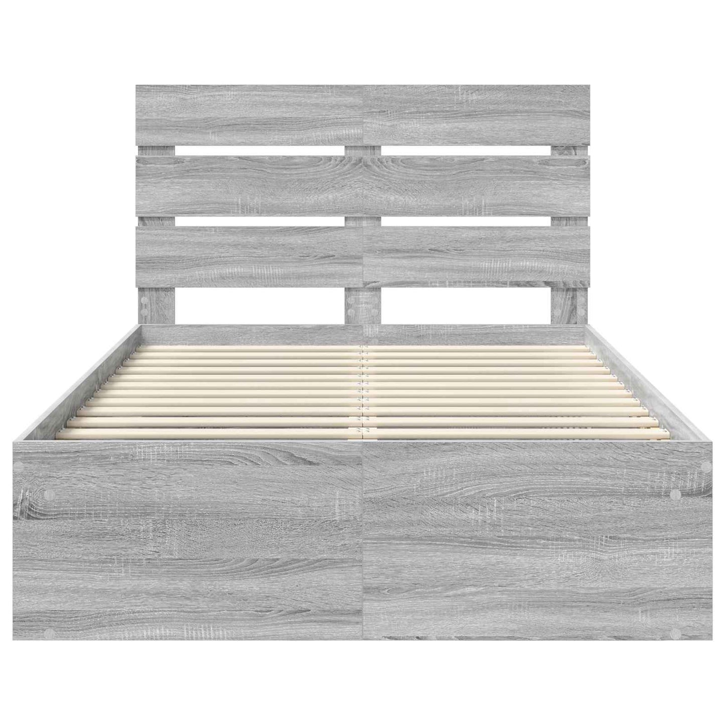 vidaXL Bed Frame Grey Sonoma 135 x 190 cm Solid Pine Wood