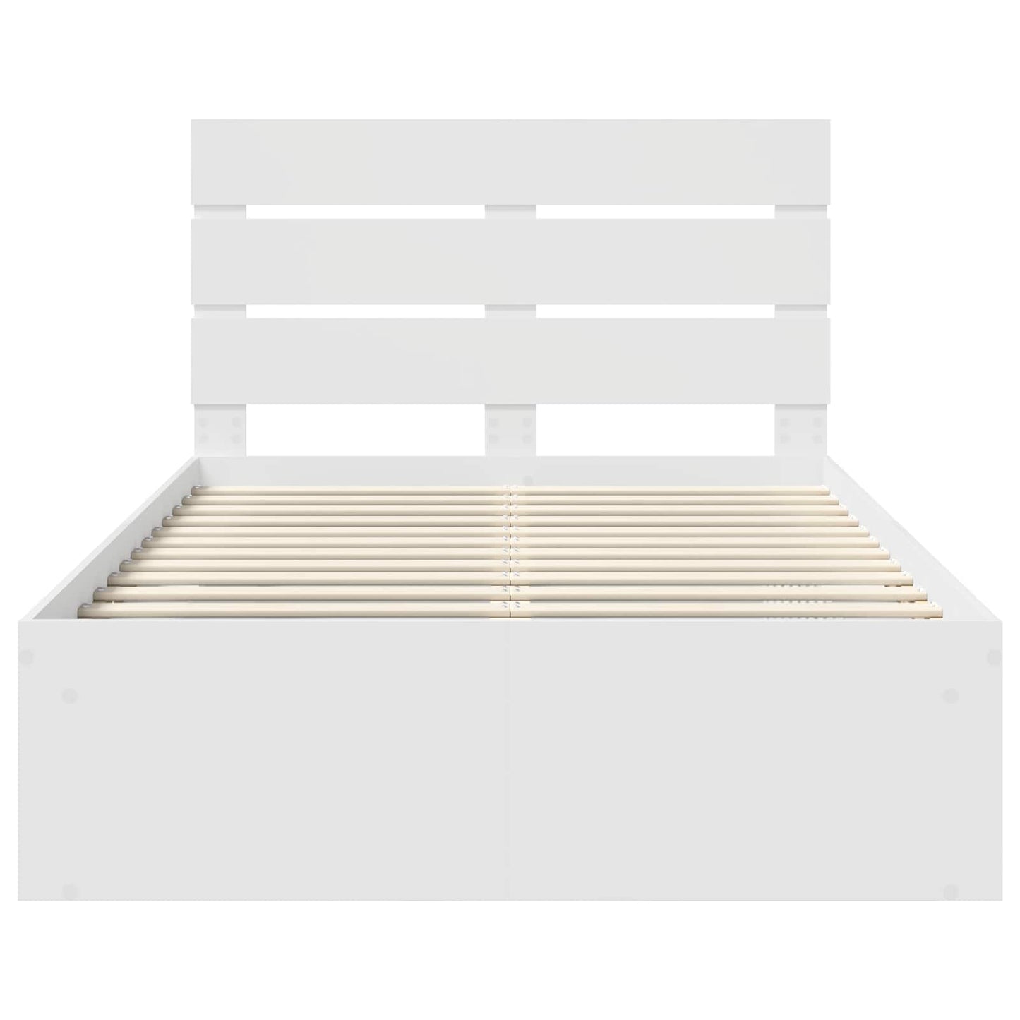 vidaXL Bed Frame with Headboard White 120 x 200 cm Solid Pine Wood