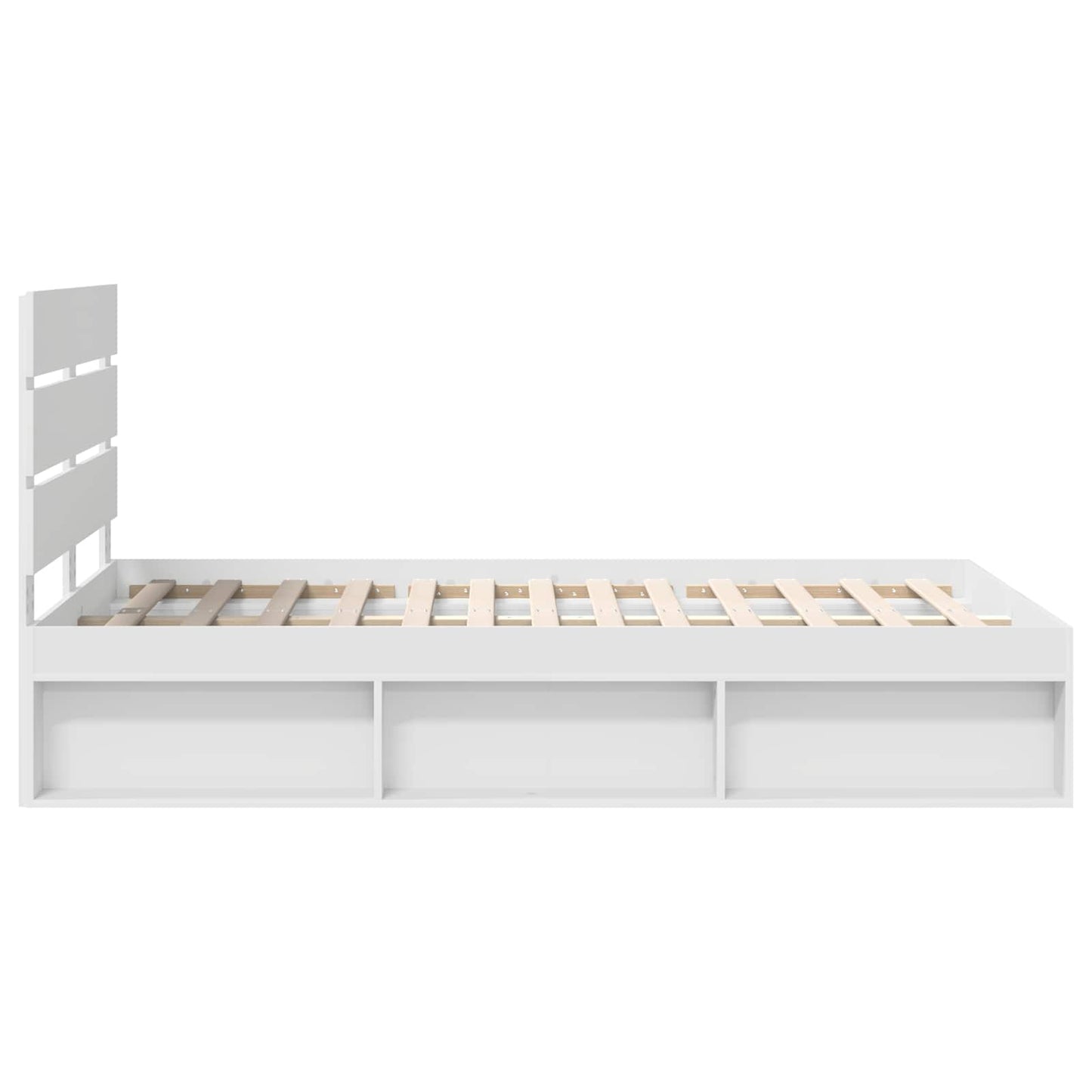 vidaXL Bed Frame with Headboard White 120 x 200 cm Solid Pine Wood