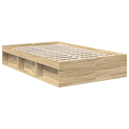 vidaXL Bed Frame with Headboard Sonoma 120 x 200 cm Solid Pine Wood