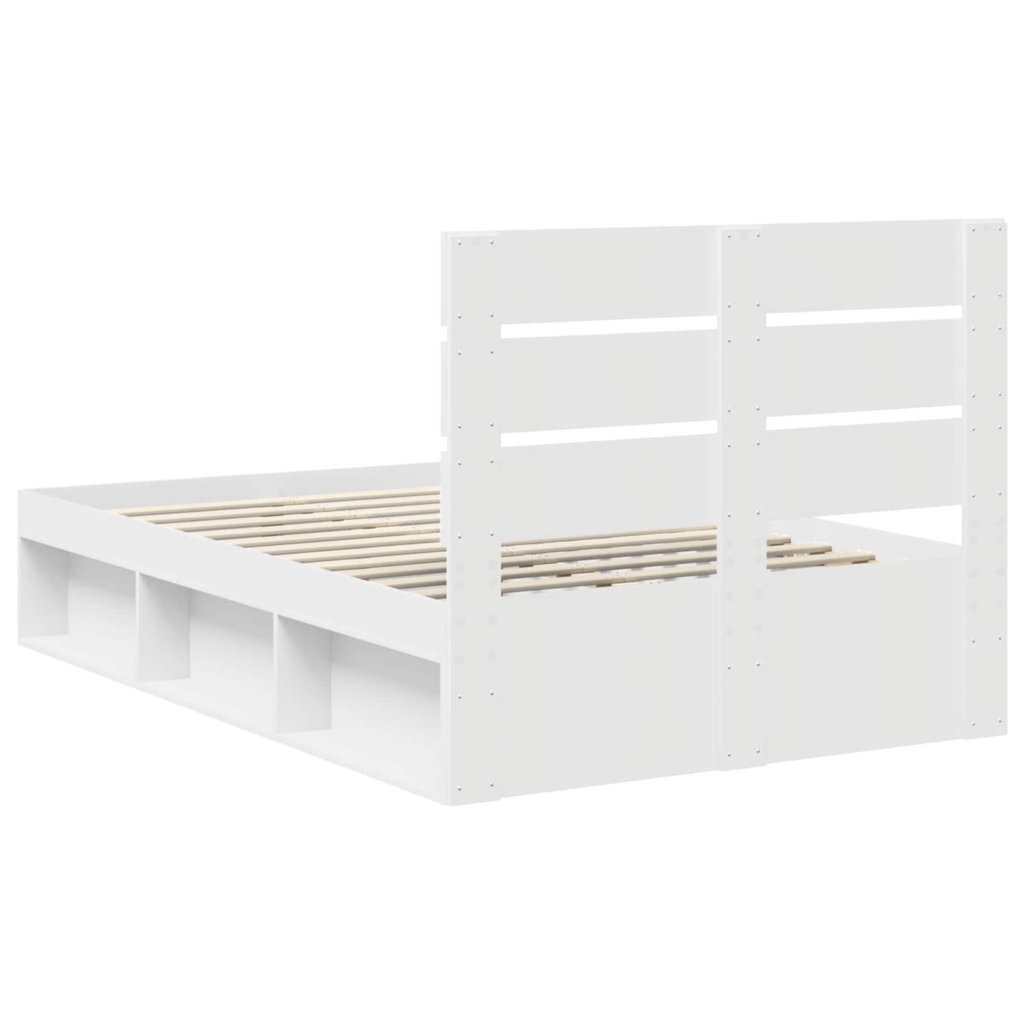 vidaXL Bed Frame with Headboard White 120 x 190 cm Solid Pine Wood