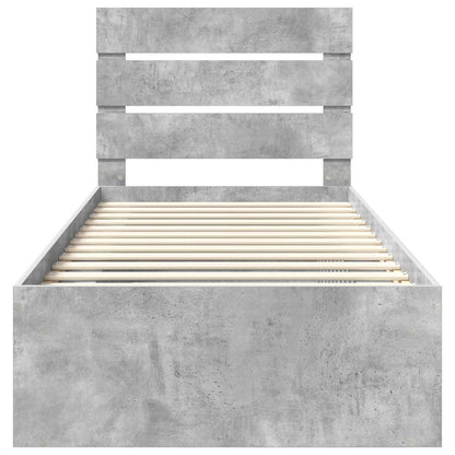 vidaXL Bed Frame Concerte Grey 100 x 200 cm Solid Pine Wood