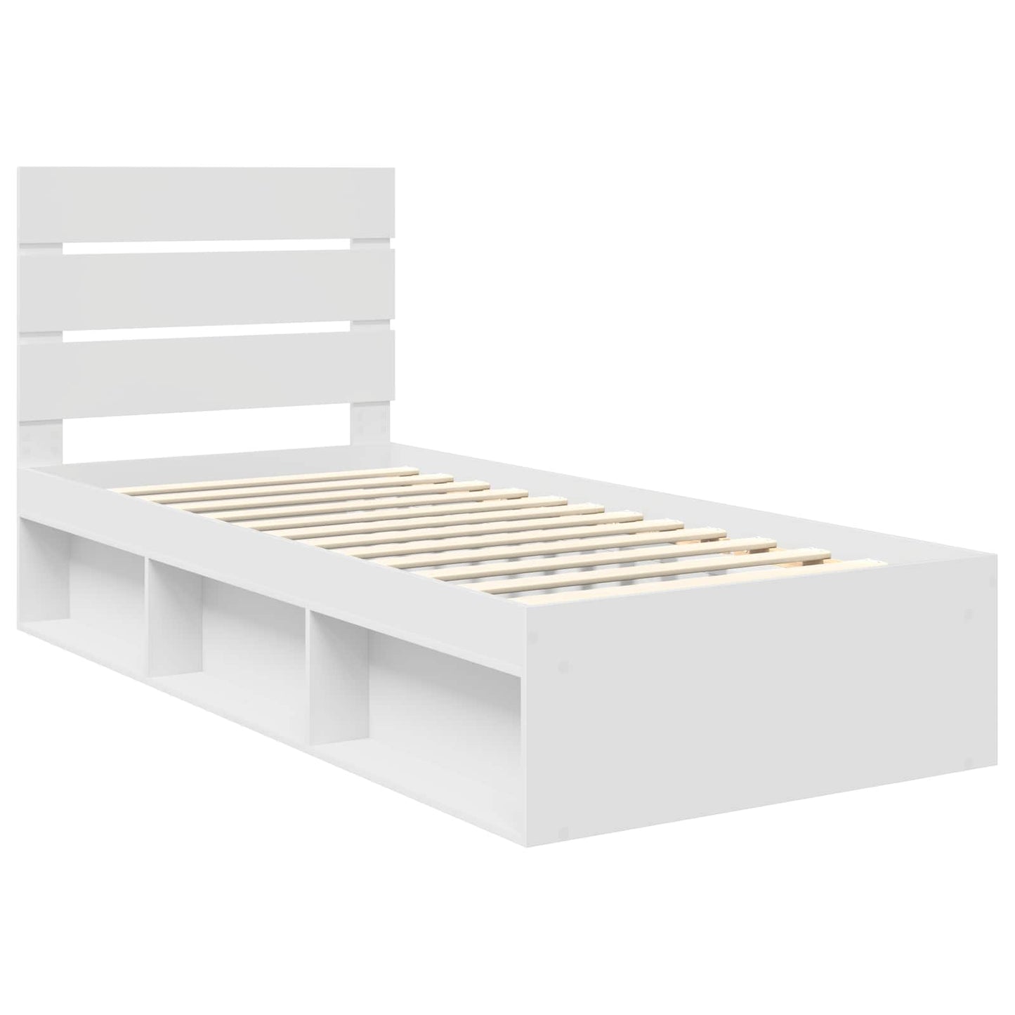 vidaXL Bed Frame with Headboard White 90 x 190 cm Solid Pine Wood