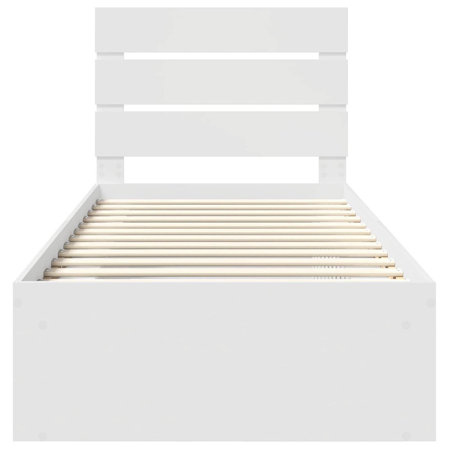 vidaXL Bed Frame with Headboard White 90 x 190 cm Solid Pine Wood