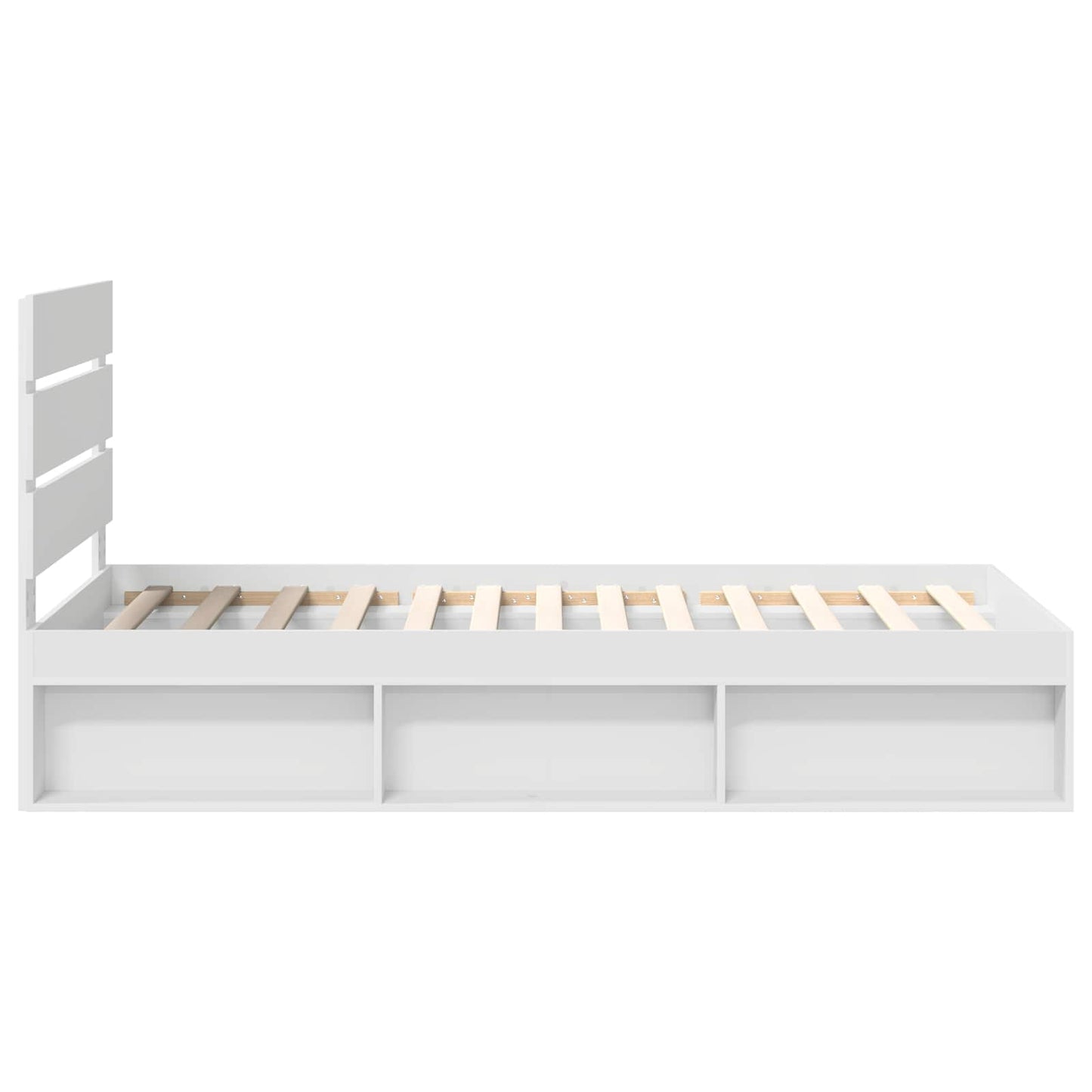 vidaXL Bed Frame with Headboard White 90 x 190 cm Solid Pine Wood