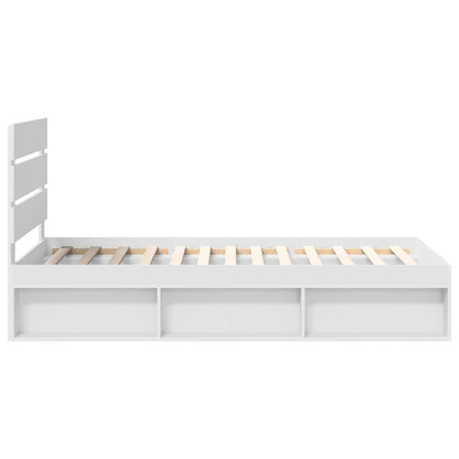 vidaXL Bed Frame with Headboard White 90 x 190 cm Solid Pine Wood