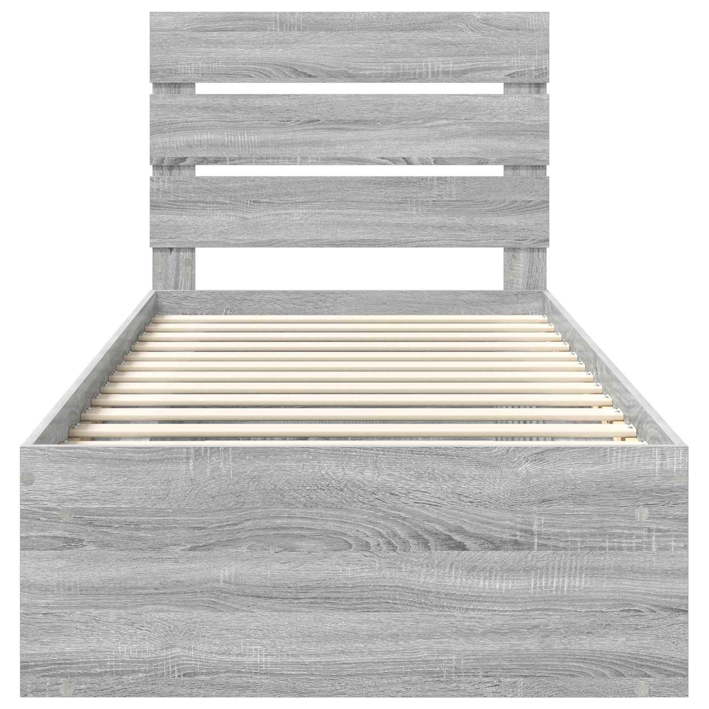 vidaXL Bed Frame Grey Sonoma 90 x 190 cm Solid Pine Wood