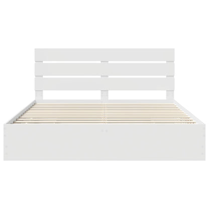 vidaXL Bed Frame with Drawer White 200 x 200 cm Engineer Wood