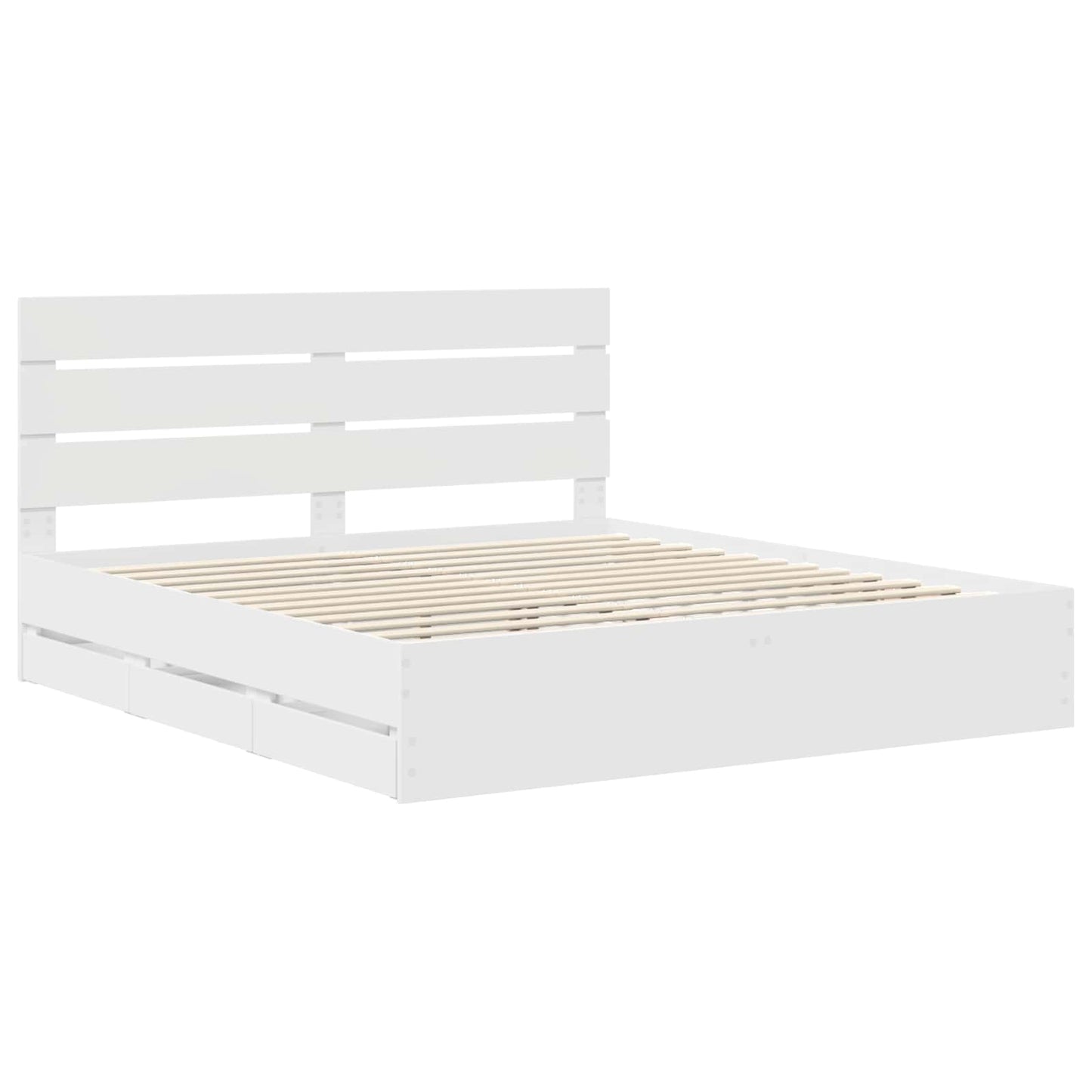 vidaXL Bed Frame with Drawer White 180 x 200 cm Engineer Wood