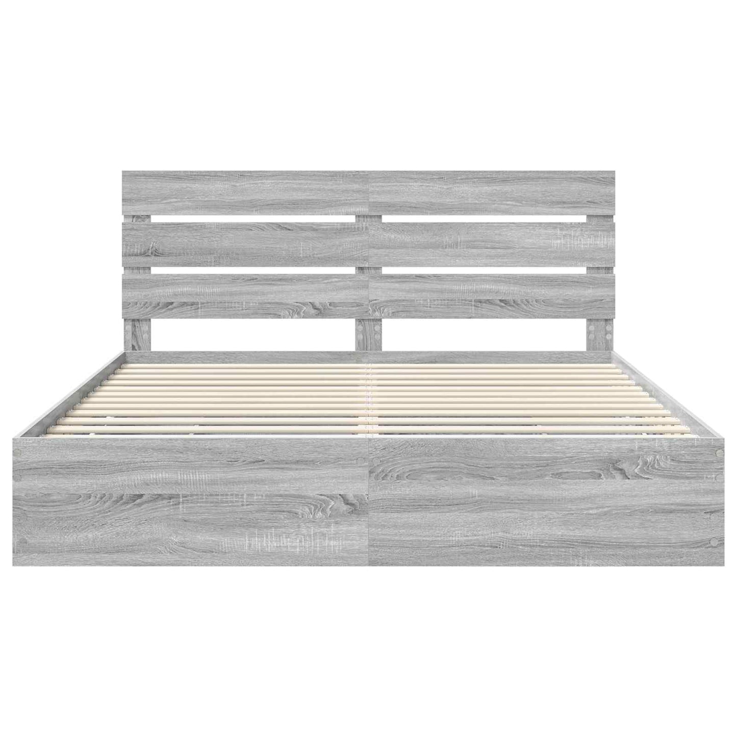 vidaXL Bed Frame with Drawer Grey Sonoma 180 x 200 cm Engineer Wood