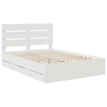 vidaXL Bed Frame with Drawer White 160 x 200 cm Engineer Wood