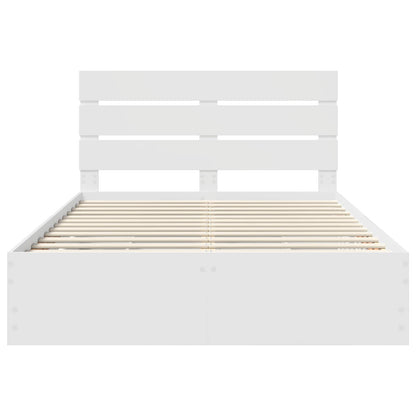 vidaXL Bed Frame with Drawer White 160 x 200 cm Engineer Wood